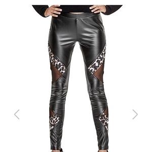 Faux leather leggings-animal print